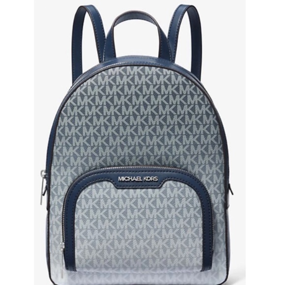 Michael Kors Women's Jaycee Medium Ombré Signature Logo Backpack (Navy) - Picture 7 of 8